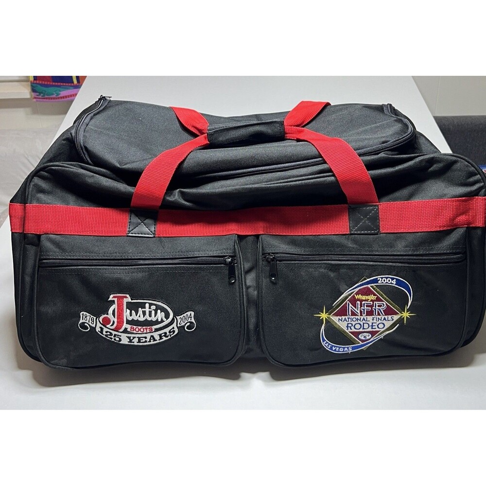 VTG 2004 Justin Boots NFR National Finals Rodeo Wrangler Las Vegas Duffle Bag GC